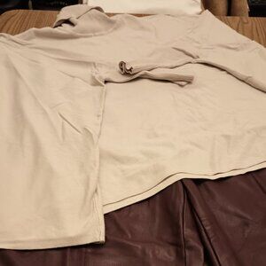 Alfani Size XL Taupe Knit Turtleneck Poncho